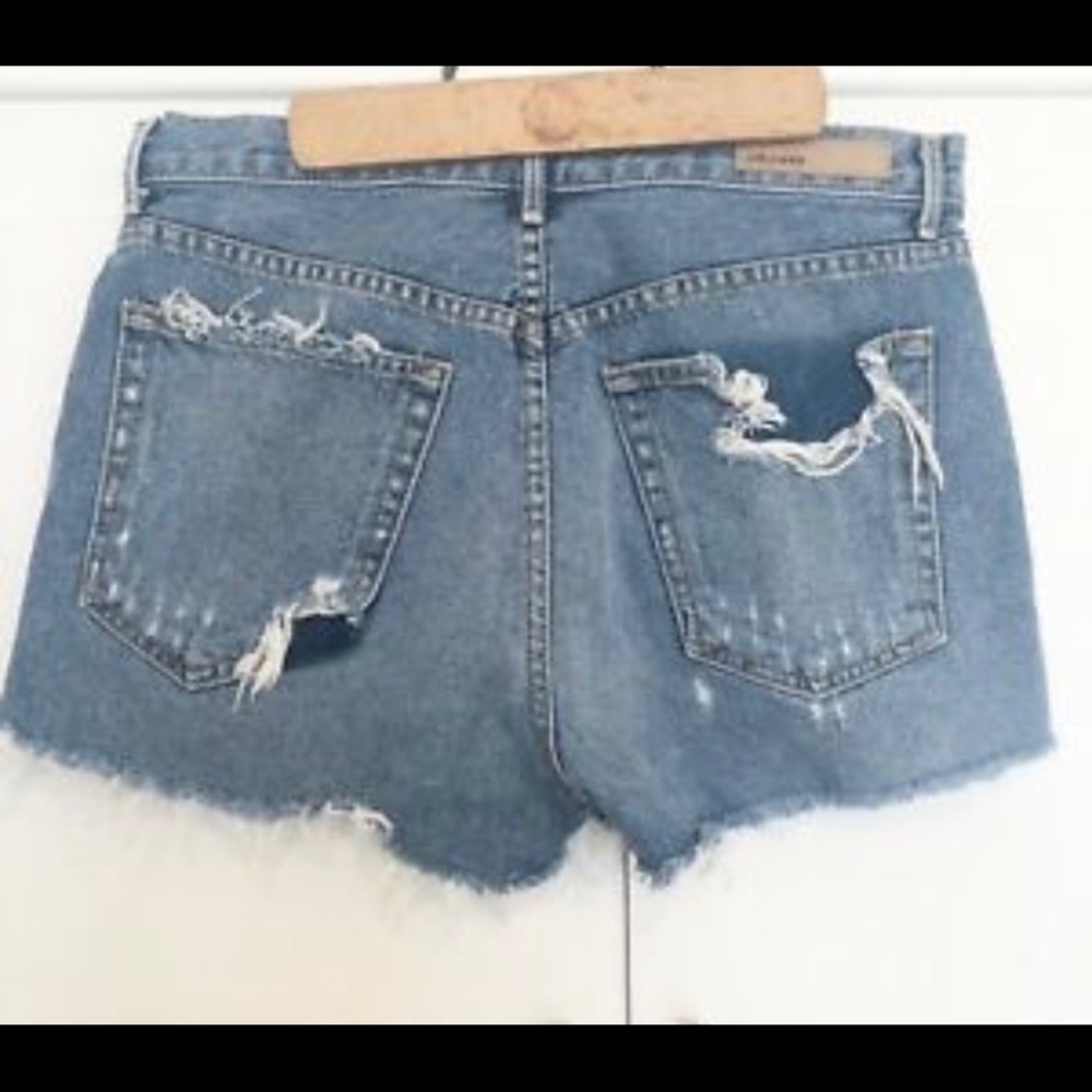 GRLFRND Helena Distressed Denim Shorts Cutoff